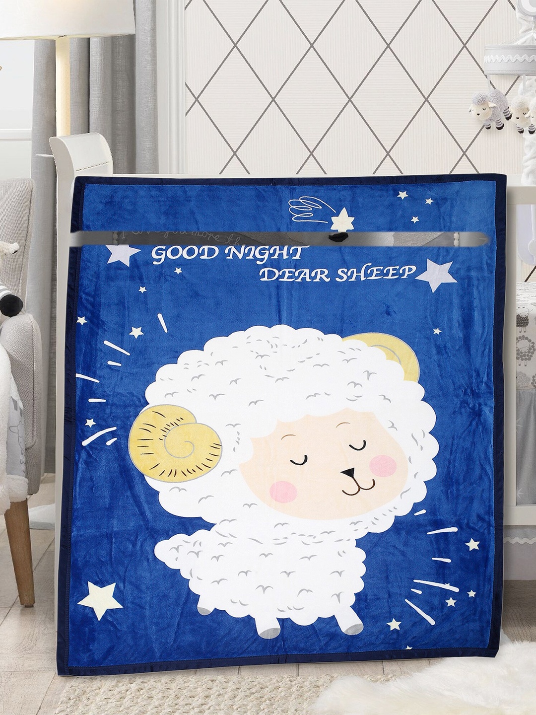 

Baby Moo Kids Blue & White 210 GSM Single Cartoon Characters Heavy Winter Bed Blanket