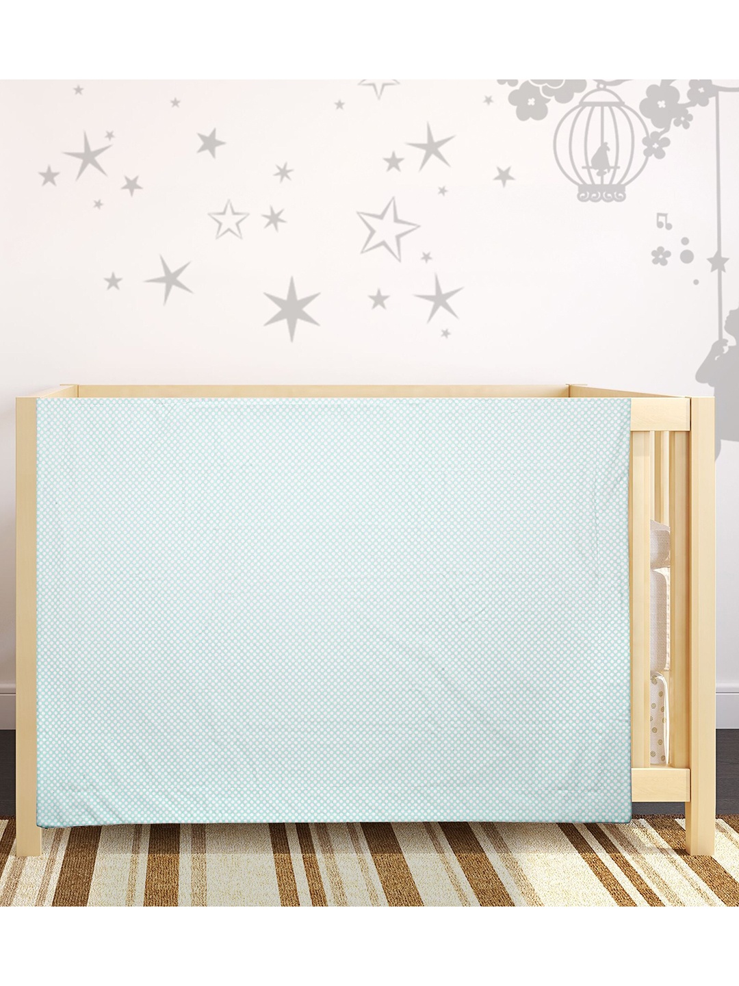 

Baby Moo Blue & White Geometric Heavy Winter 210 GSM Single Bed Blanket