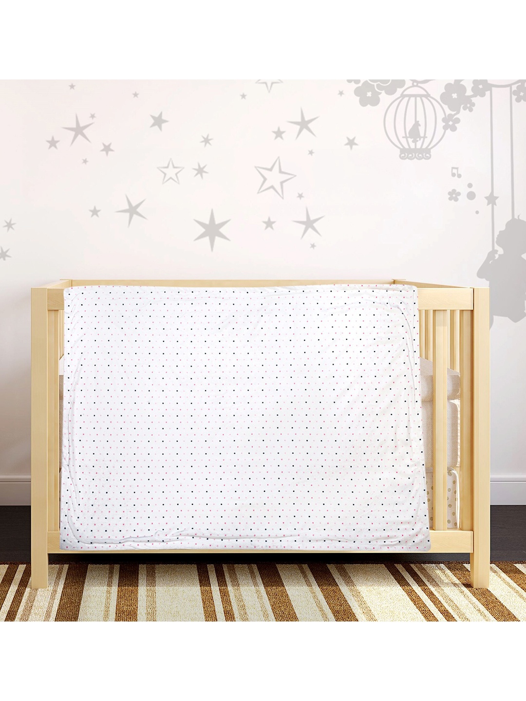 

Baby Moo White & Blue Geometric Heavy Winter 210 GSM Single Bed Blanket