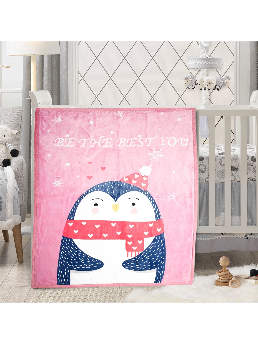 

Baby Moo Kids Pink & Blue 210 GSM Single Cartoon Heavy Winter Bed Blanket