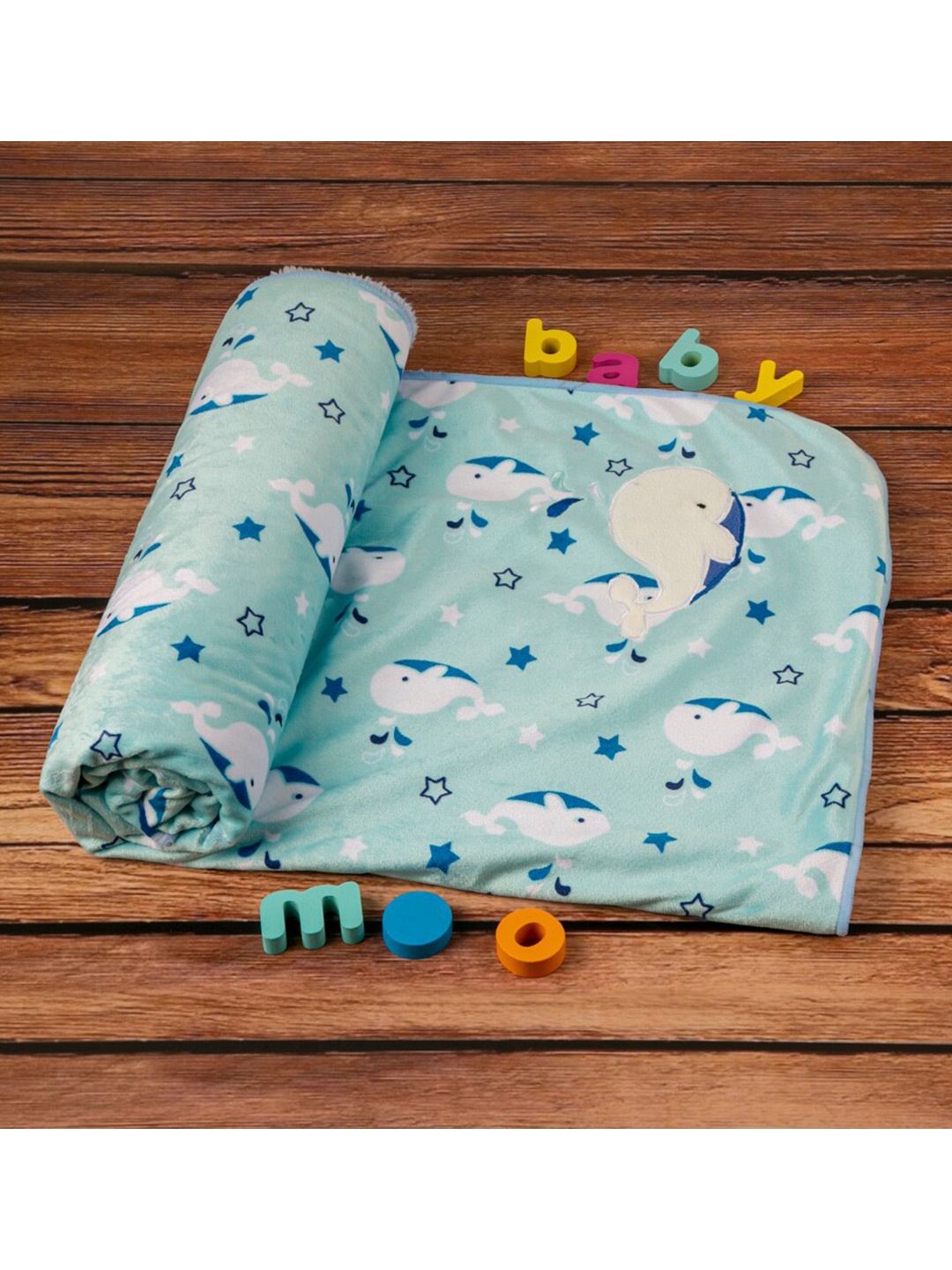 

Baby Moo Kids Blue & White 210 GSM Single Cartoon Characters Heavy Winter Bed Blanket