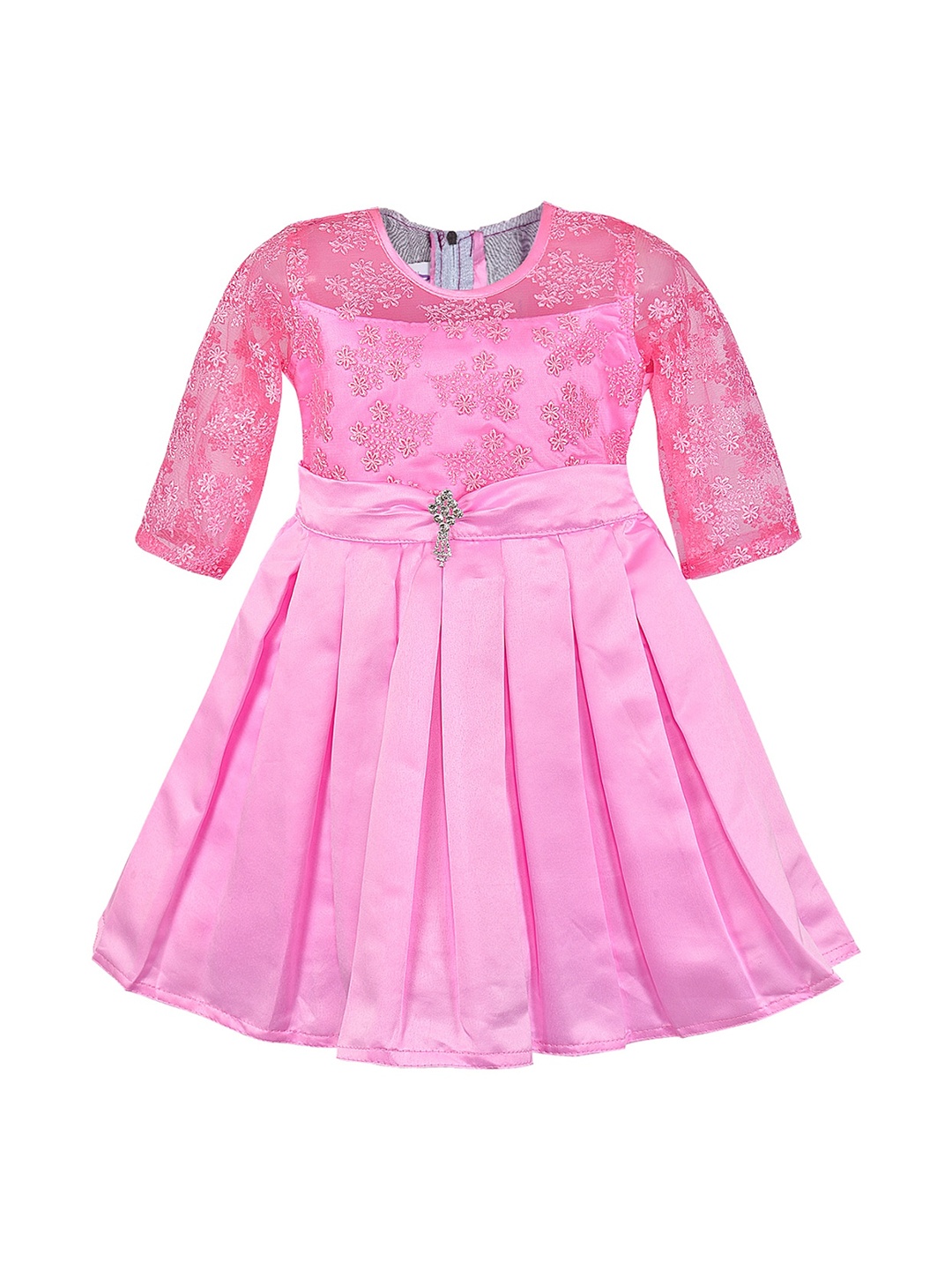 

Wish Karo Girls Pink Satin Dress