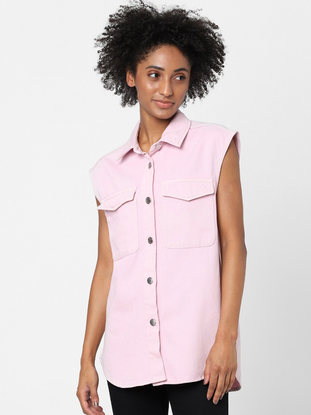 

ONLY Women Lavender Solid Casual Shirt