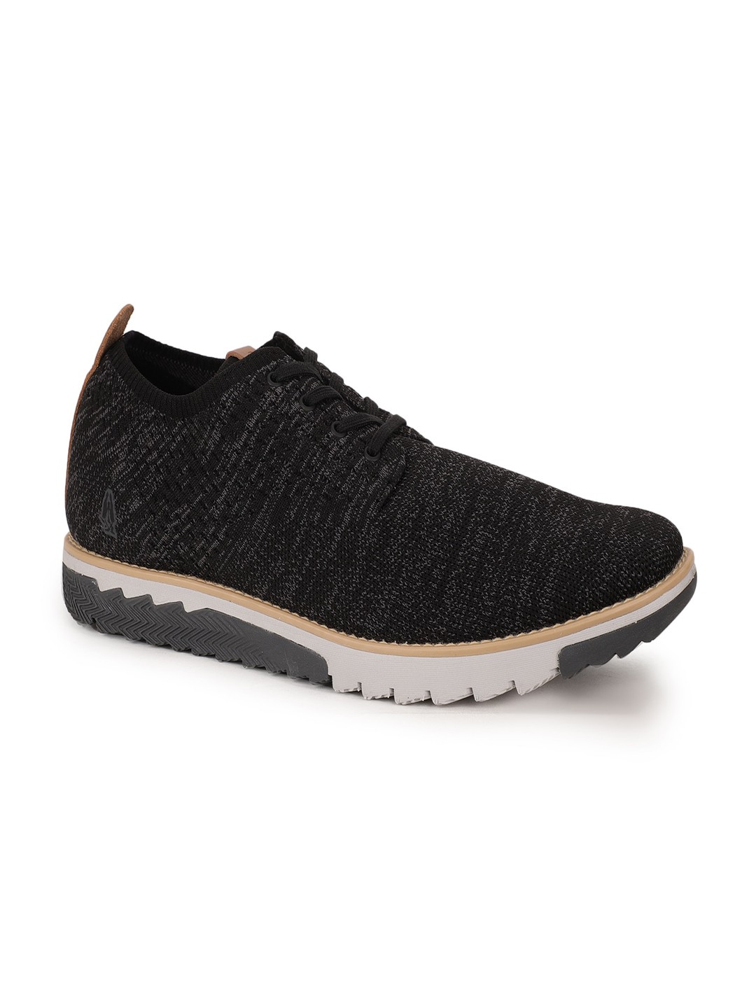 

Hush Puppies Men Black Woven Design Synthetic Regular Height Sneakers
