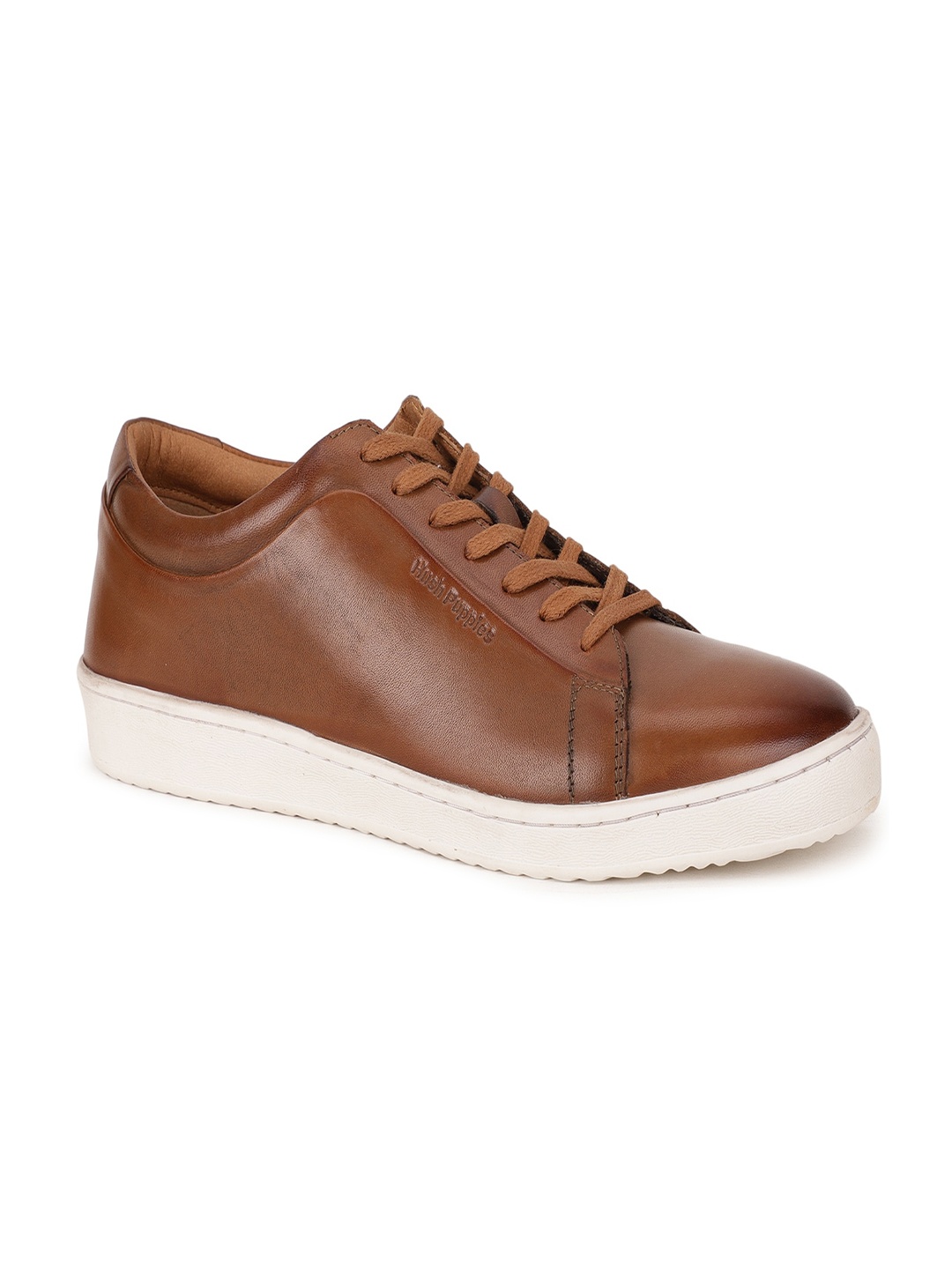 

Hush Puppies Men Tan Leather Sneakers