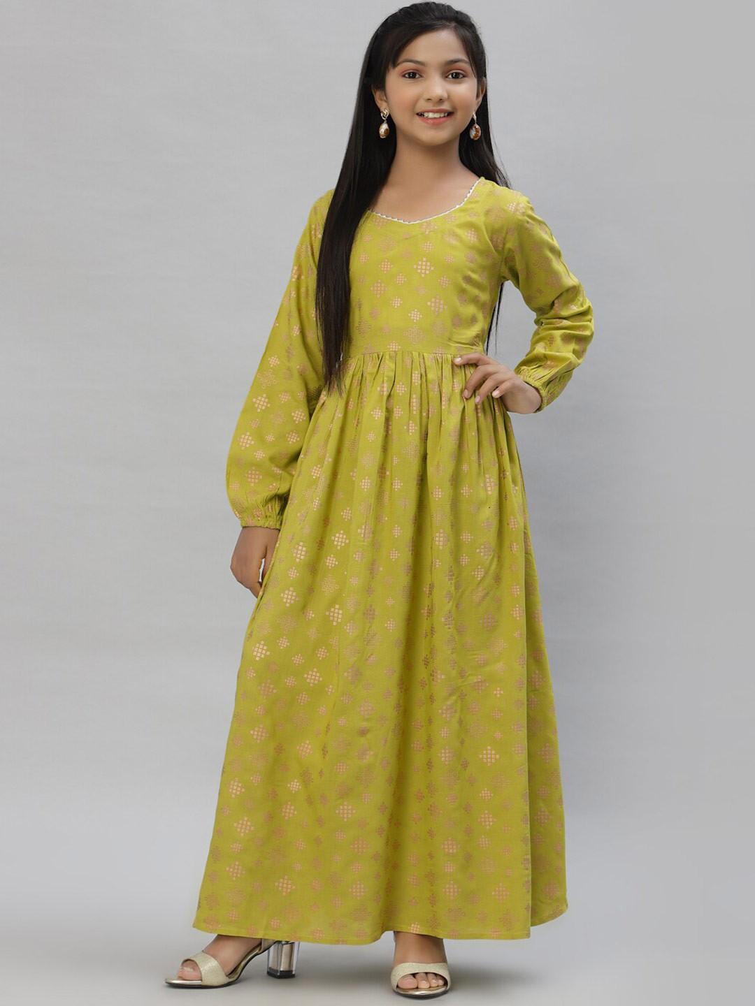 

NISHAB Green Ethnic Maxi Dress