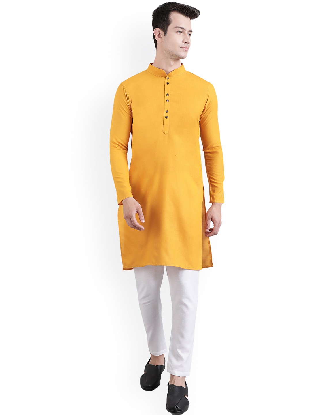 

ORUS Men Yellow Kurta with Pyjamas