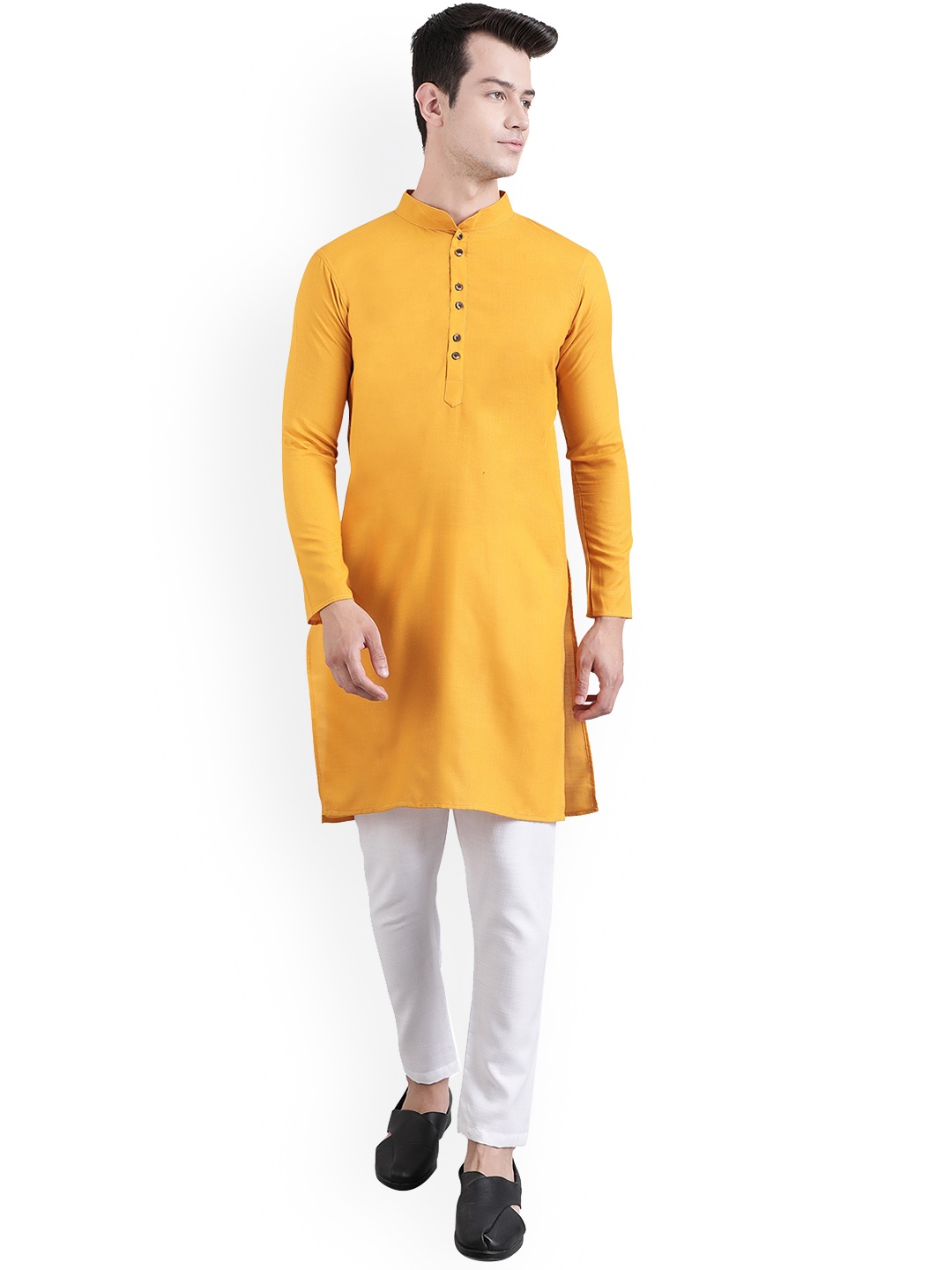 

ORUS Men Yellow Kurta with Pyjamas