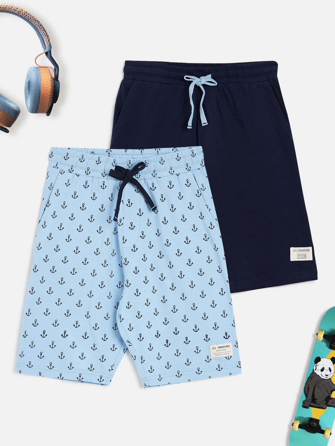 

Lil Tomatoes Boys Blue Printed Outdoor Shorts
