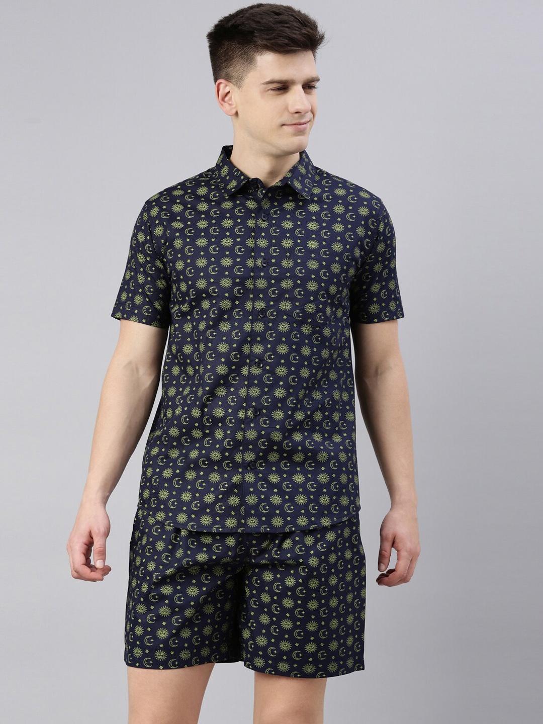 

Joven Men Navy Blue Printed Night suit
