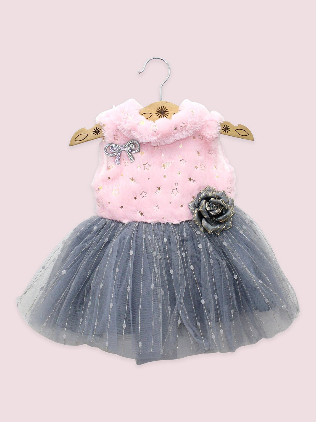 

Born Babies Pink Fit-And-Flare Dress