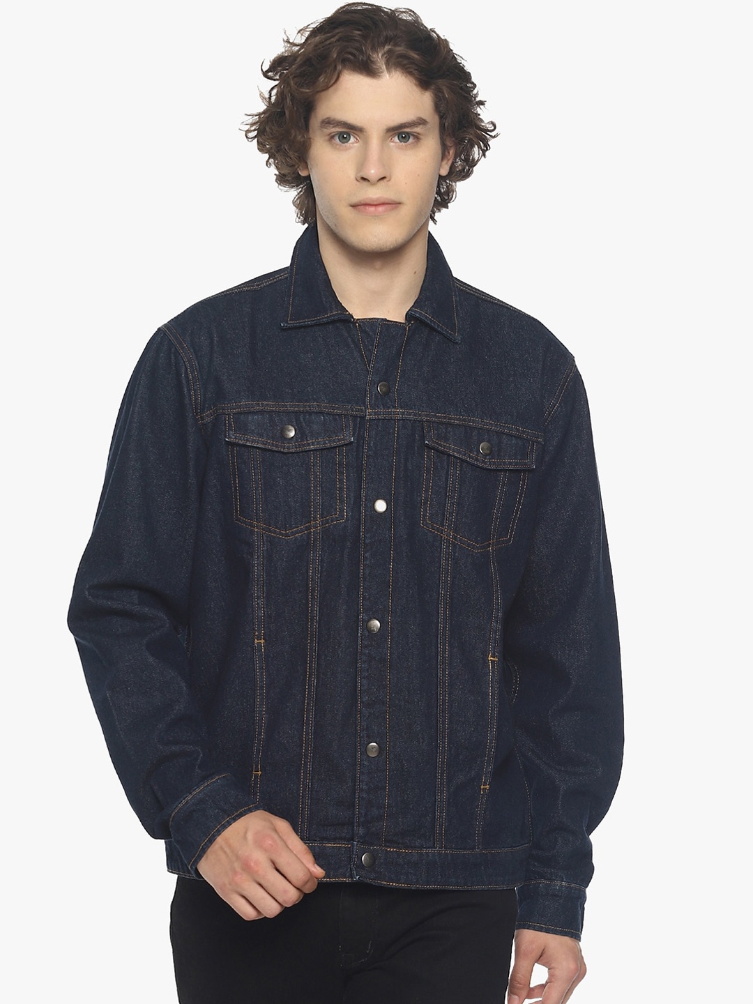 

Raa Jeans Men Blue Washed Denim Jacket