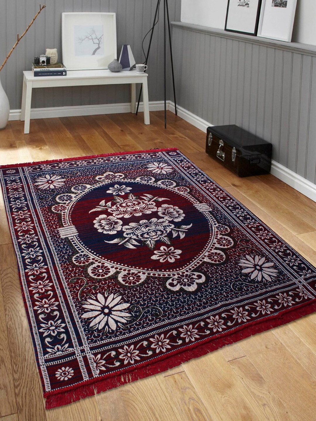 

Home Centre Maroon Jacquard Carpet
