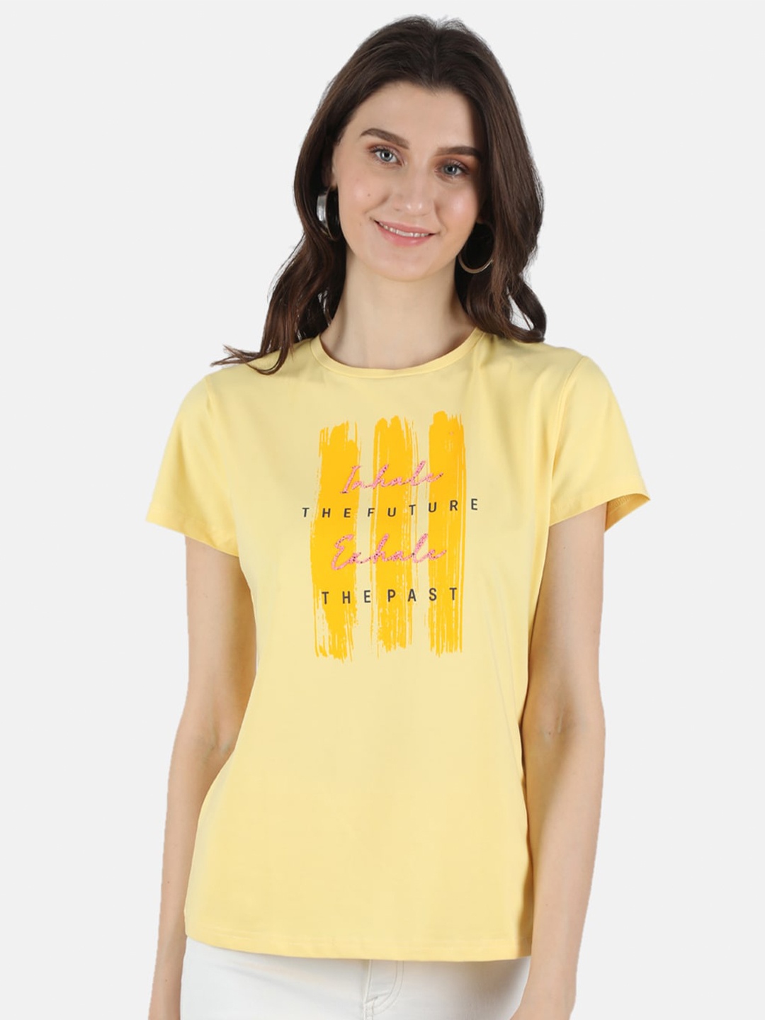 

Monte Carlo Women Orange Printed Pure Cotton Top
