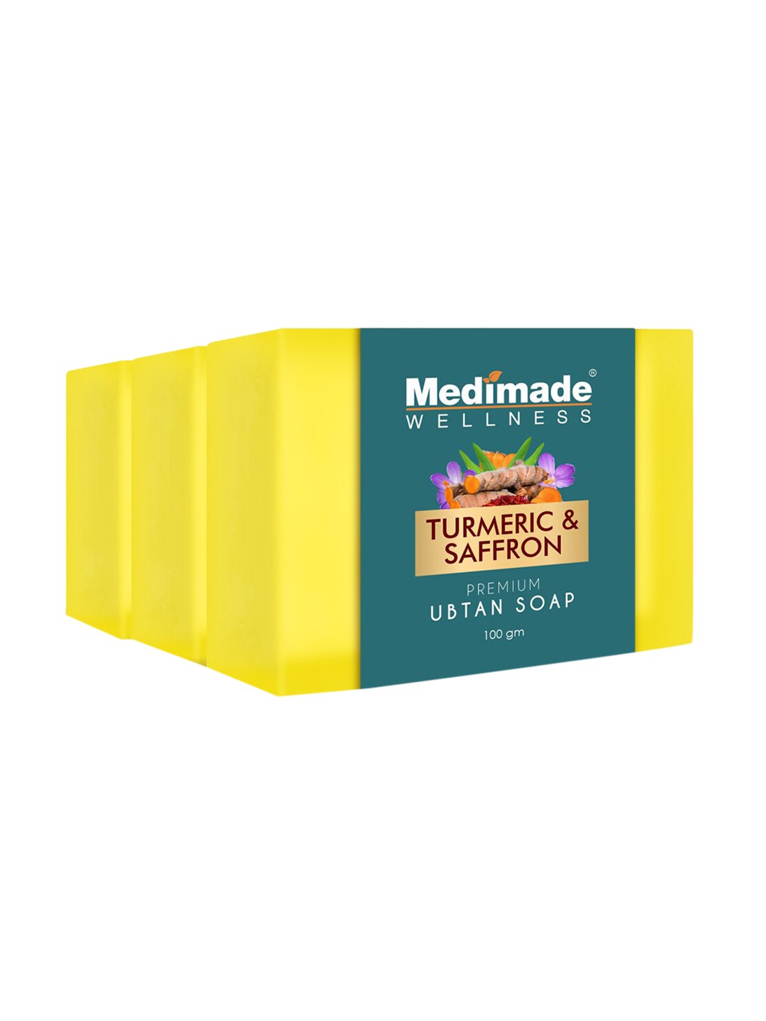 

Medimade Set of 3 Ubtan Skin Brightening Premium Beauty Soap For Glow - 100 g Each, Yellow