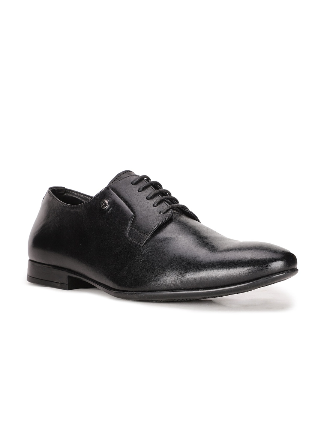 

Hush Puppies Men Black Solid Leather Formal Derbys