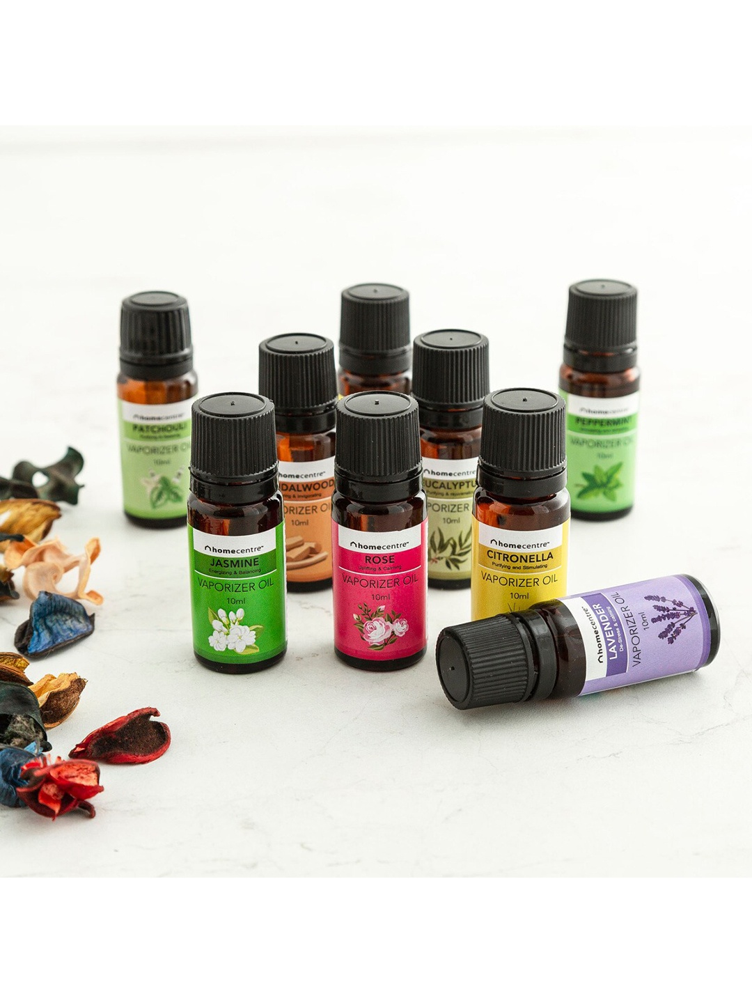 

Home Centre Set of 9 Multicoloured Aroma Oils, Multi