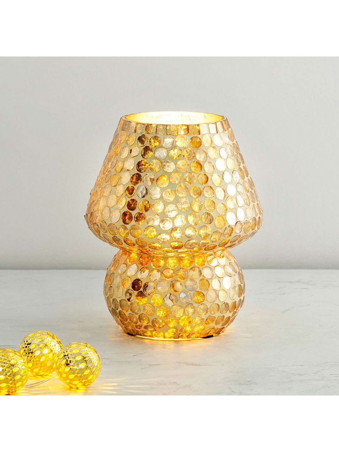 

Home Centre Yellow Mosaic Table Lamp