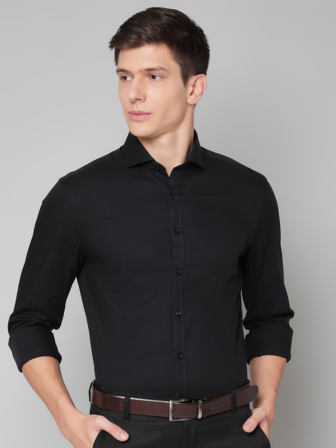 

Bruun & Stengade Men Black Slim Fit Cotton Formal Shirt