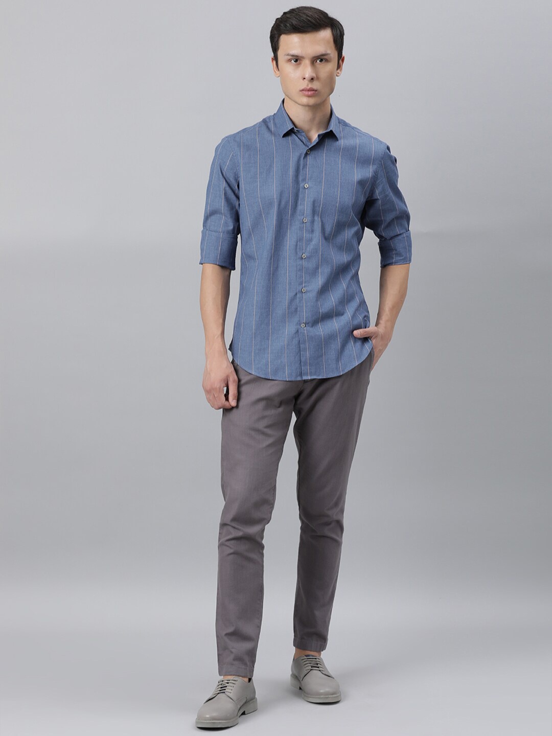 

RARE RABBIT Men Enford Slim Fit Striped Shirt, Blue