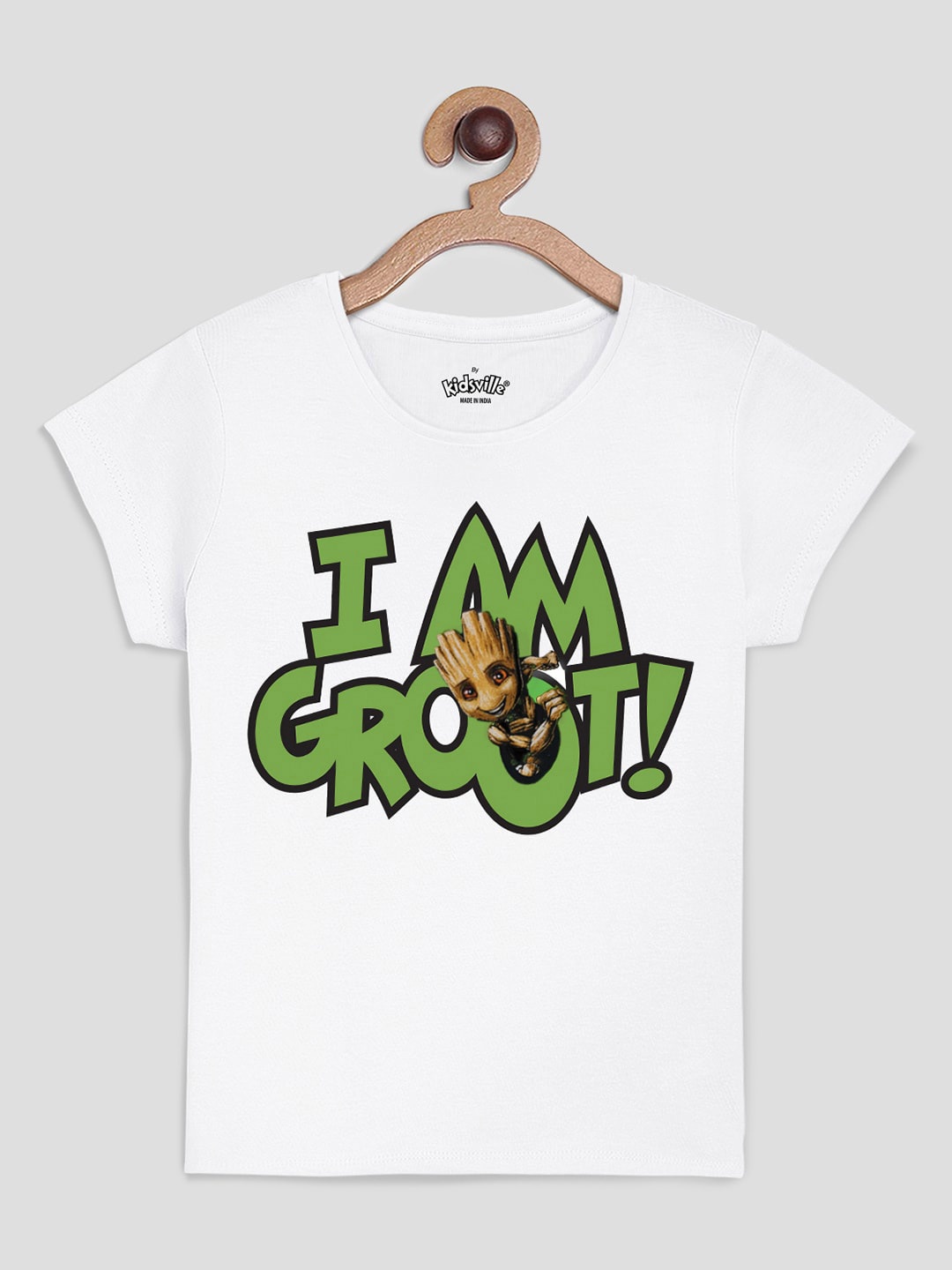 

Kids Ville Girls Guardians Of The Galaxy Printed Cotton Tshirt, White