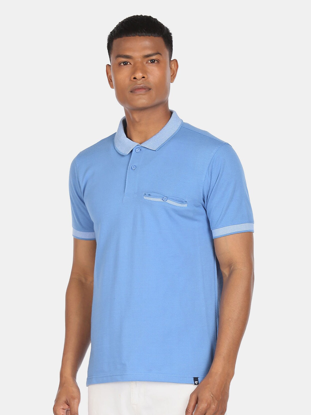 

Ruggers Men Blue Polo Collar T-shirt