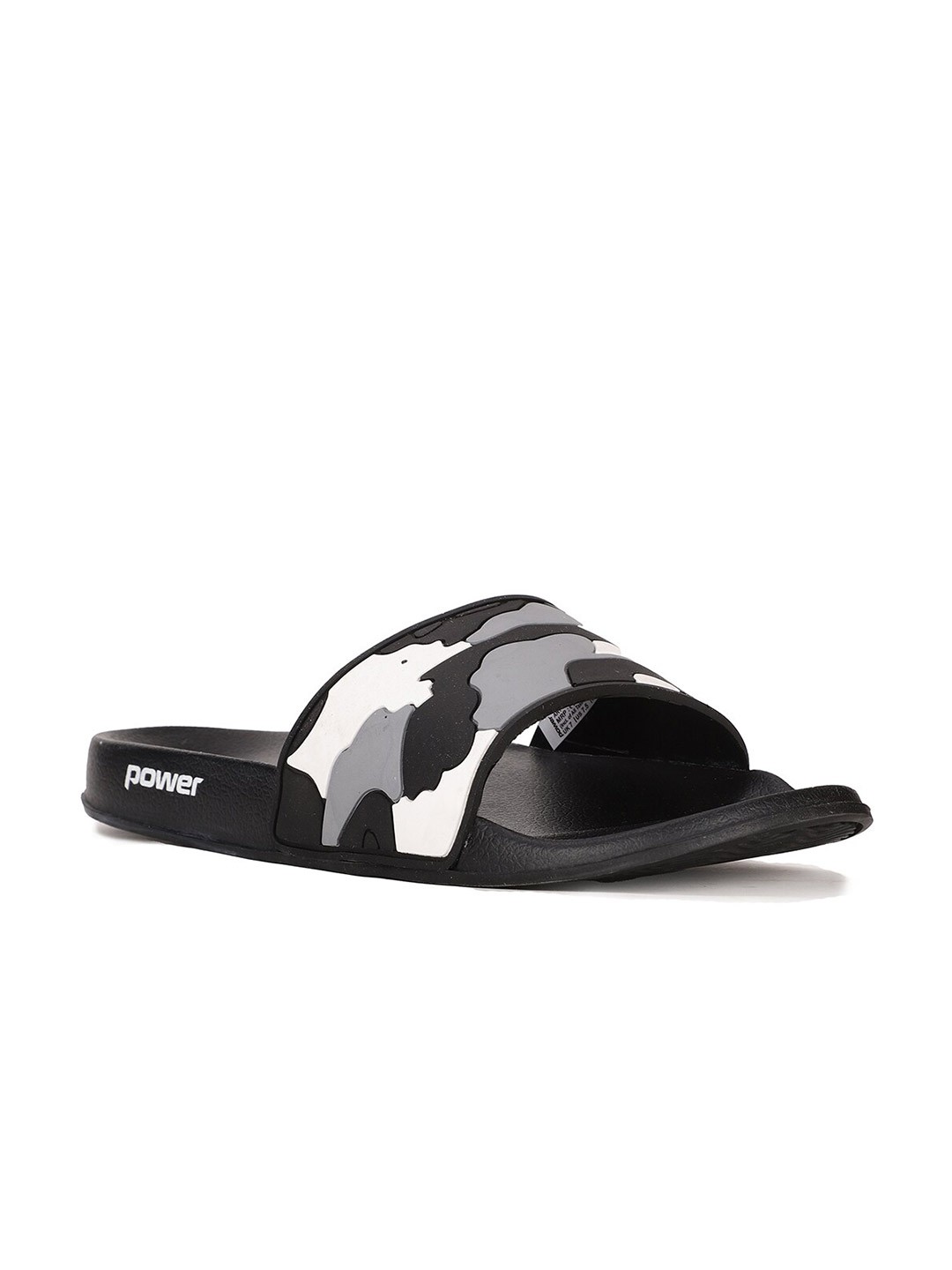 

Power Men Grey & White Printed Rubber Sliders