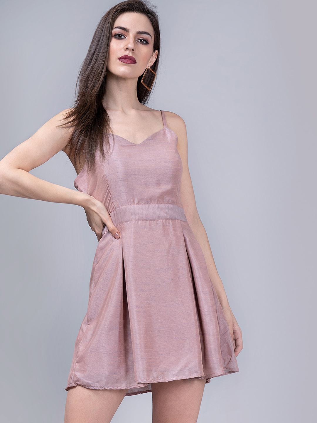 

CLOSETHOOK Peach-Coloured Mini Dress