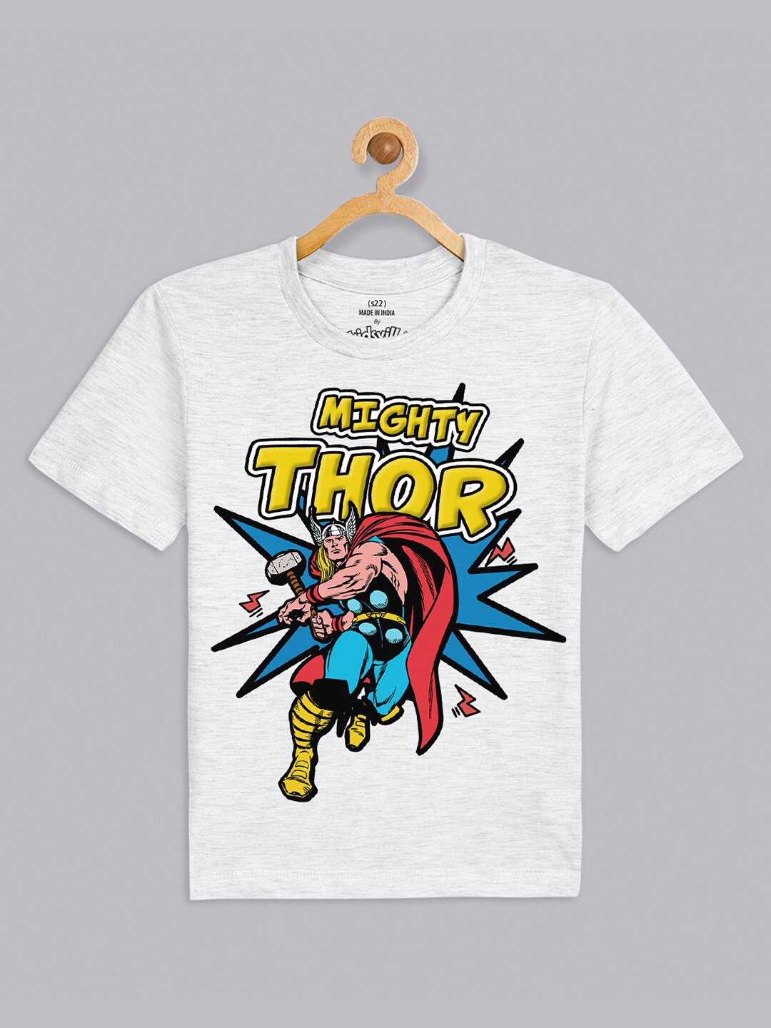 

Kids Ville Boys White Thor Graphic Printed Cotton T-shirt