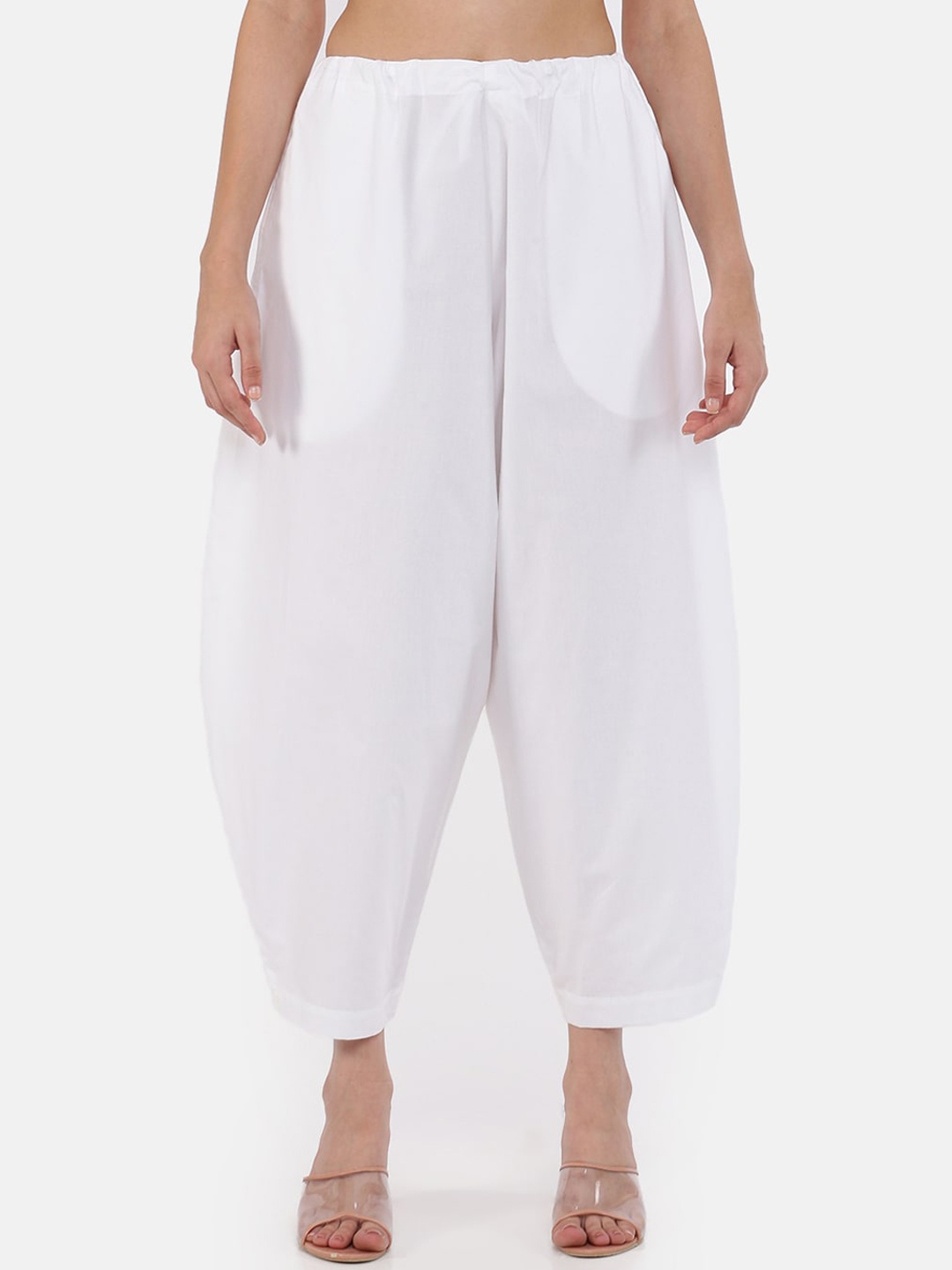 

GRASS by Gitika Goyal Women White Classic Loose Fit High-Rise Culottes Trousers