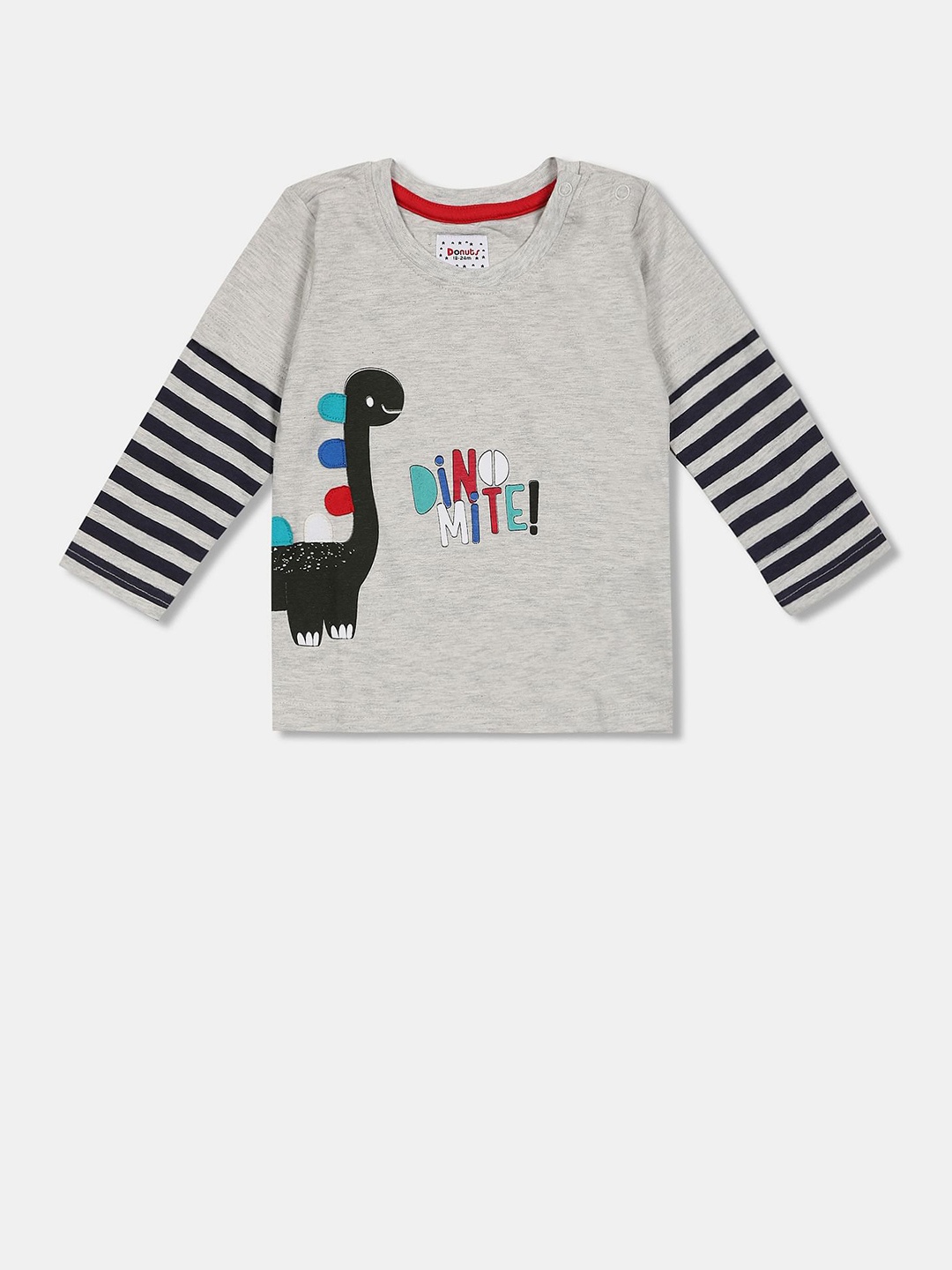 

Donuts Boys Grey Printed T-shirt