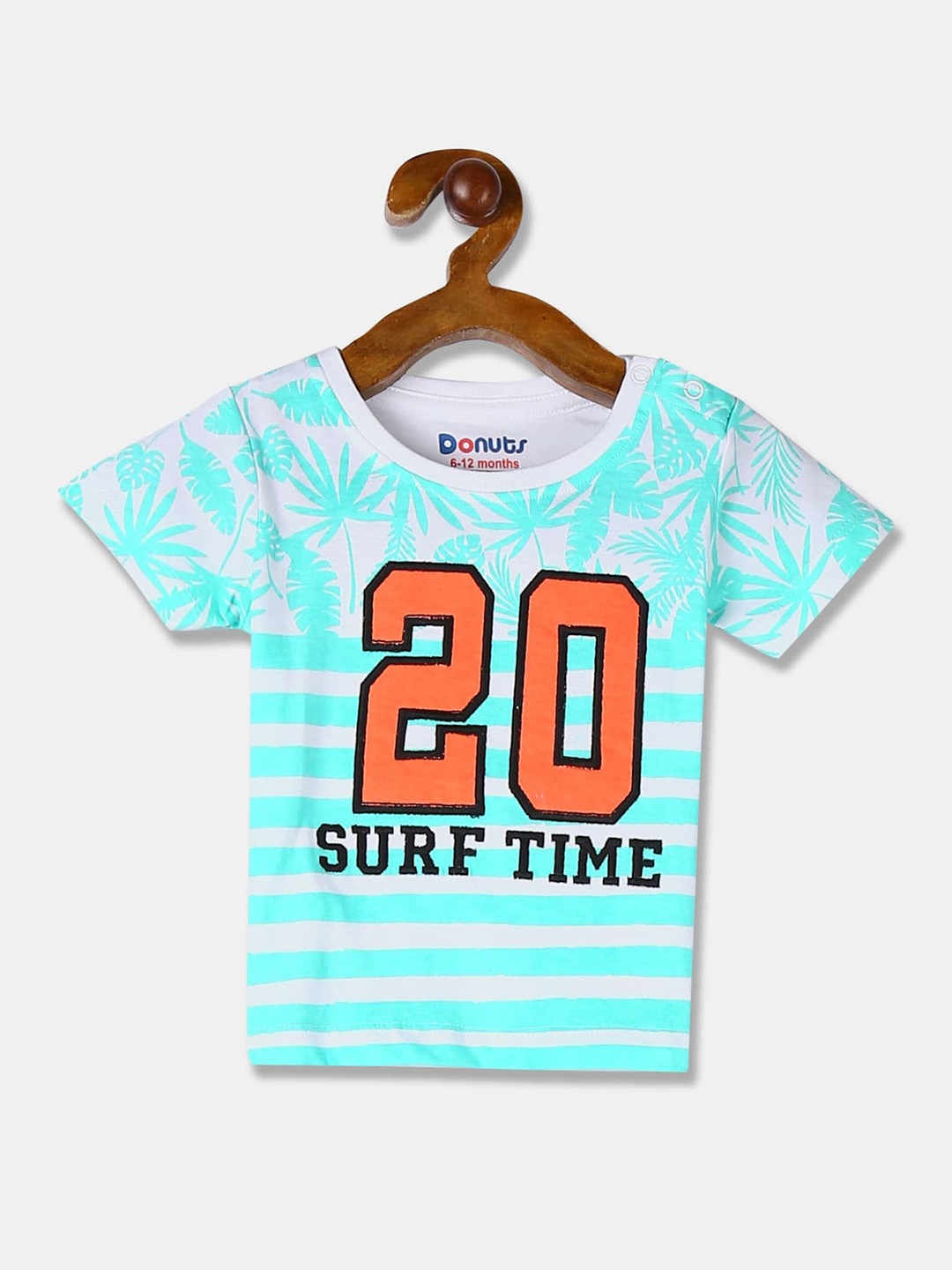 

Donuts Boys Blue Typography Printed T-shirt