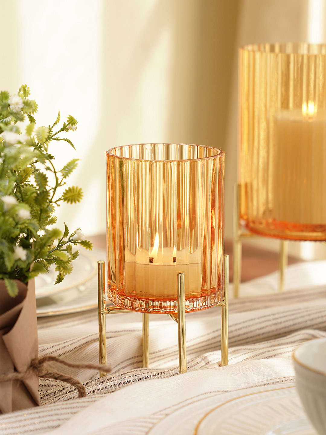 

Pure Home and Living Gold-Coloured Candle Holder