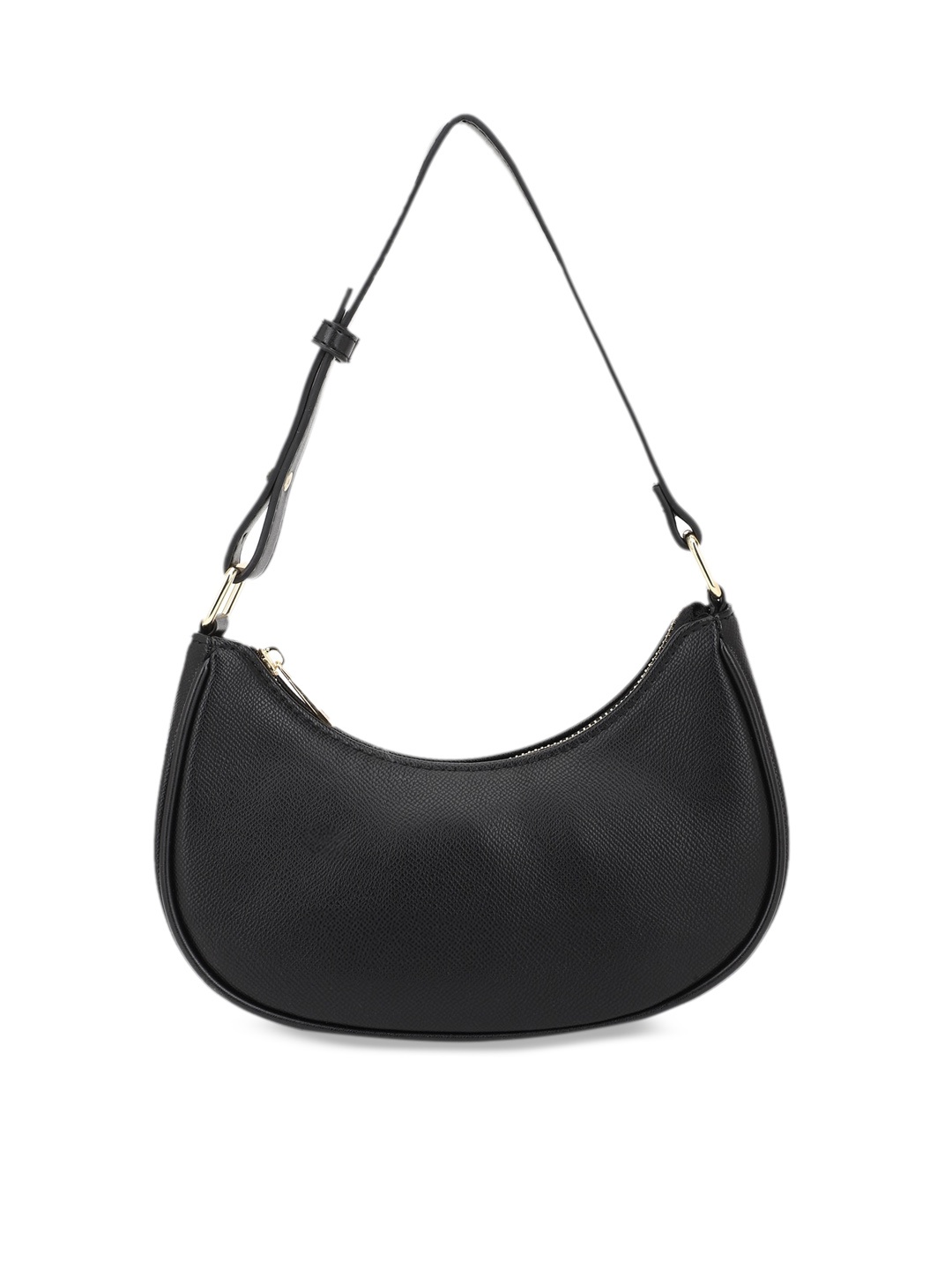 

FOREVER 21 Black PU Half Moon Hobo Bag with Tasselled