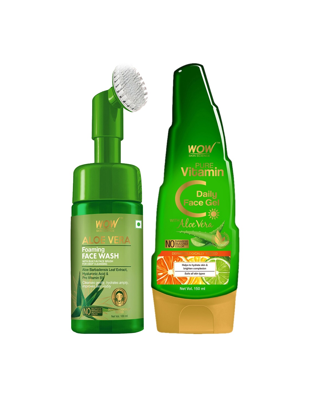 

WOW SKIN SCIENCE Ultimate Aloe Vera Kit - Face Wash 100ml & Moisturizer 150ml, Green