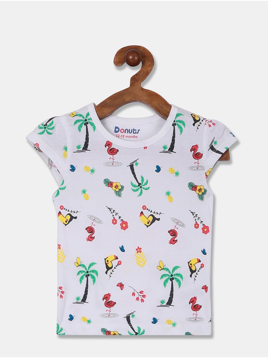 

Donuts Girls White Printed T-shirt