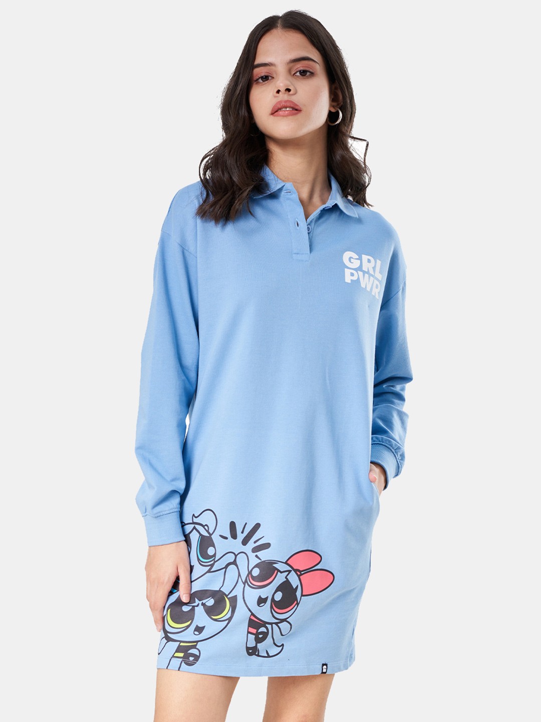 

The Souled Store Blue T-shirt Dress