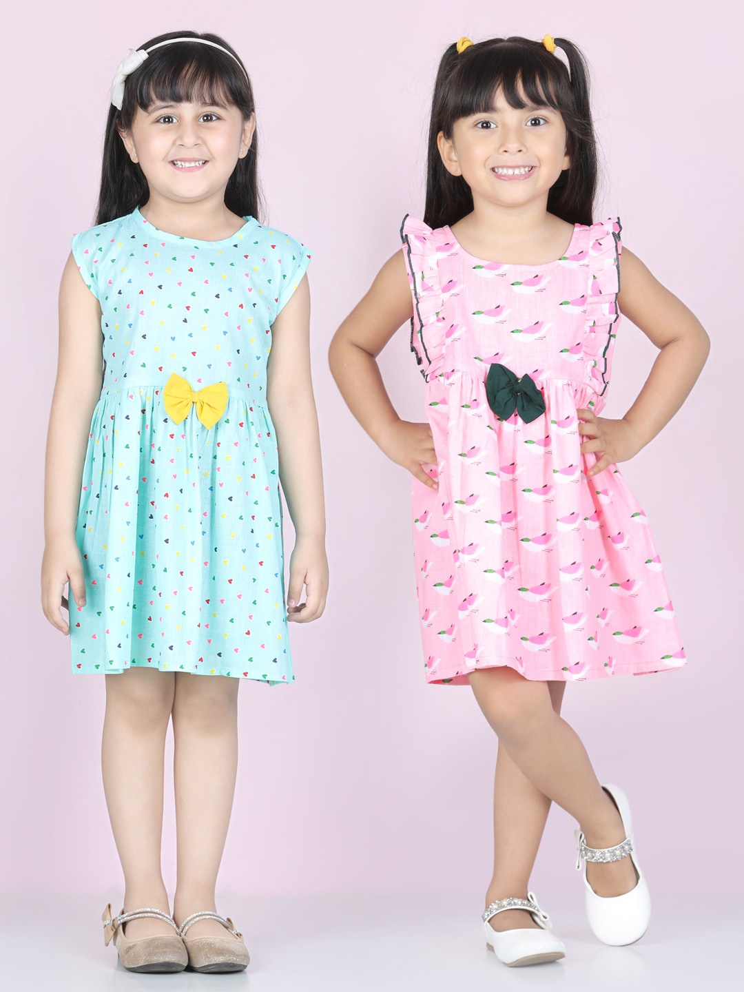 

Cutiekins Girls Blue & Pink Pack Of 2 Printed Dresses