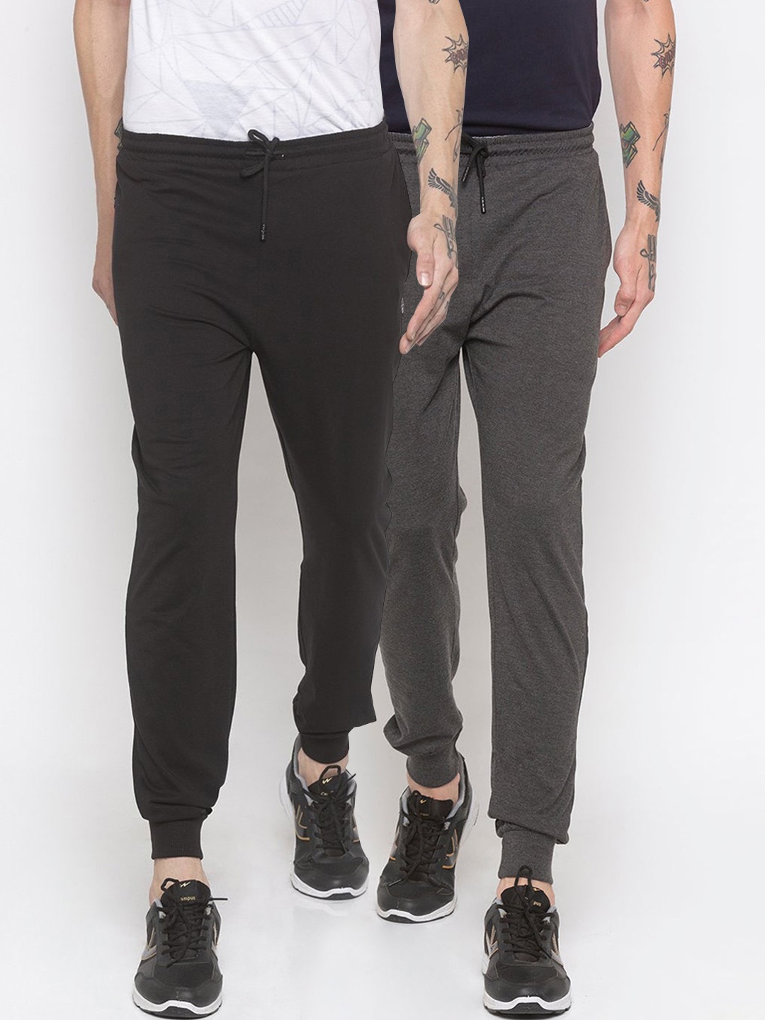 

Status Quo Men Set of 2 Black Solid Joggers