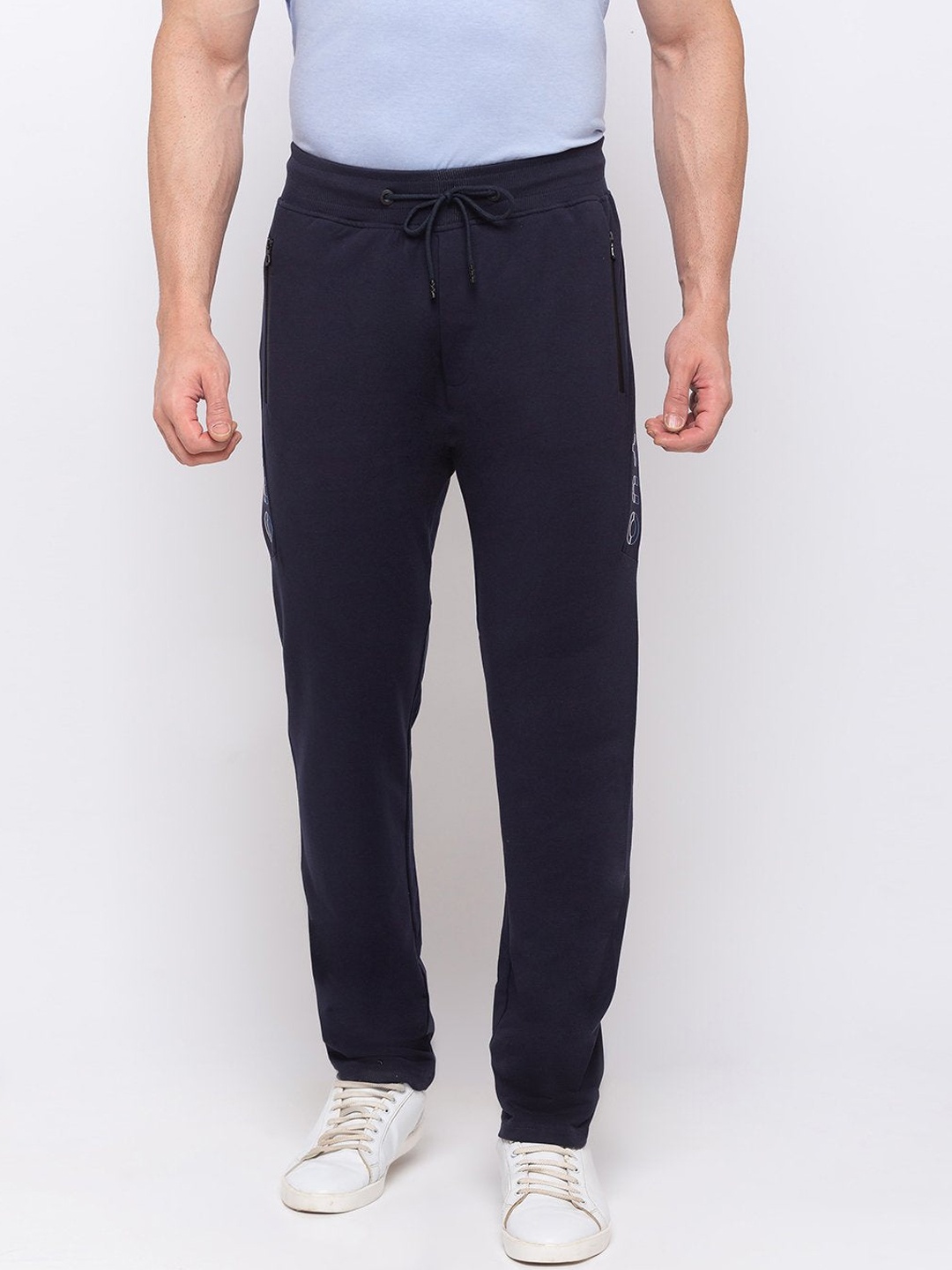 

Status Quo Men Navy Blue Solid Cotton Track Pant