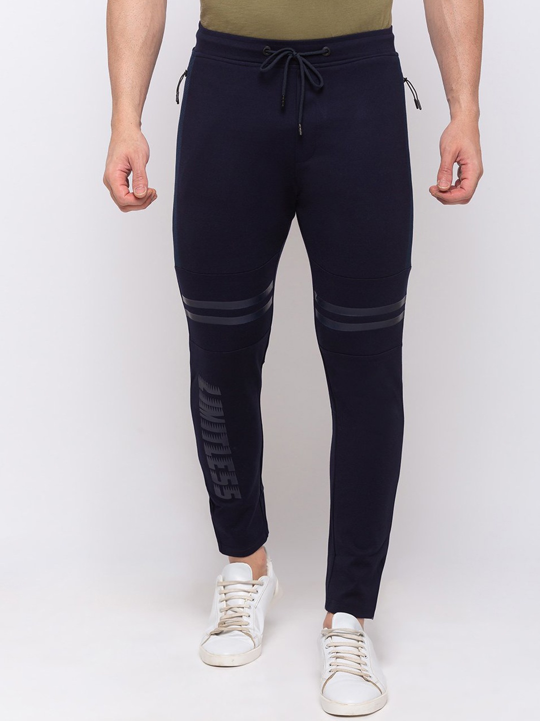 

Status Quo Men Navy-Blue Solid Cotton Track Pants