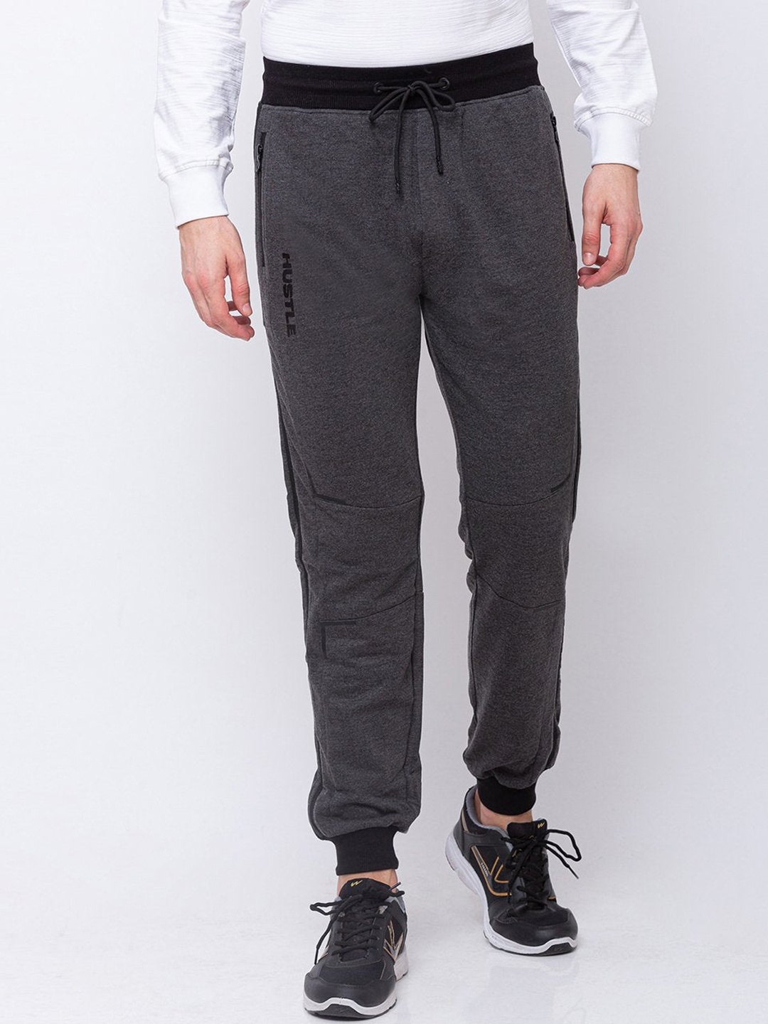 

Status Quo Men Grey Melange Solid Cotton Joggers