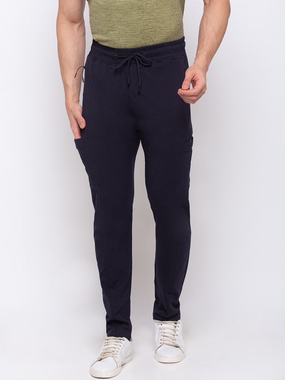 

Status Quo Men Blue Solid Cotton Track Pant