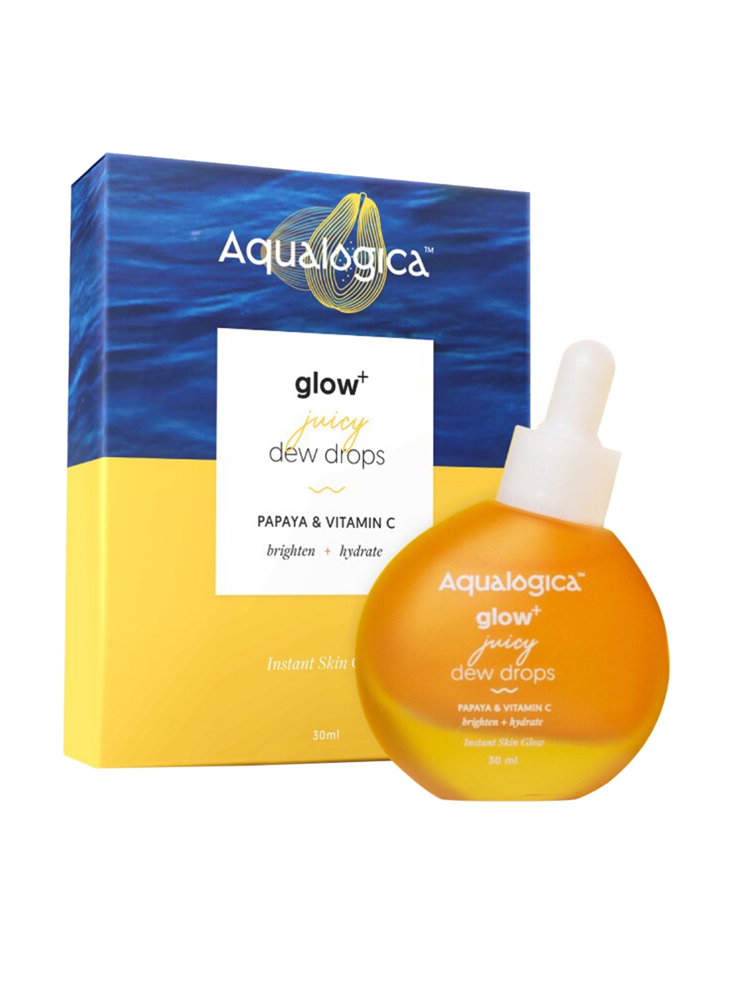 

Aqualogica Glow+ Juicy Dew Drops Serum with Papaya & Vitamin C - 30 ml, Orange