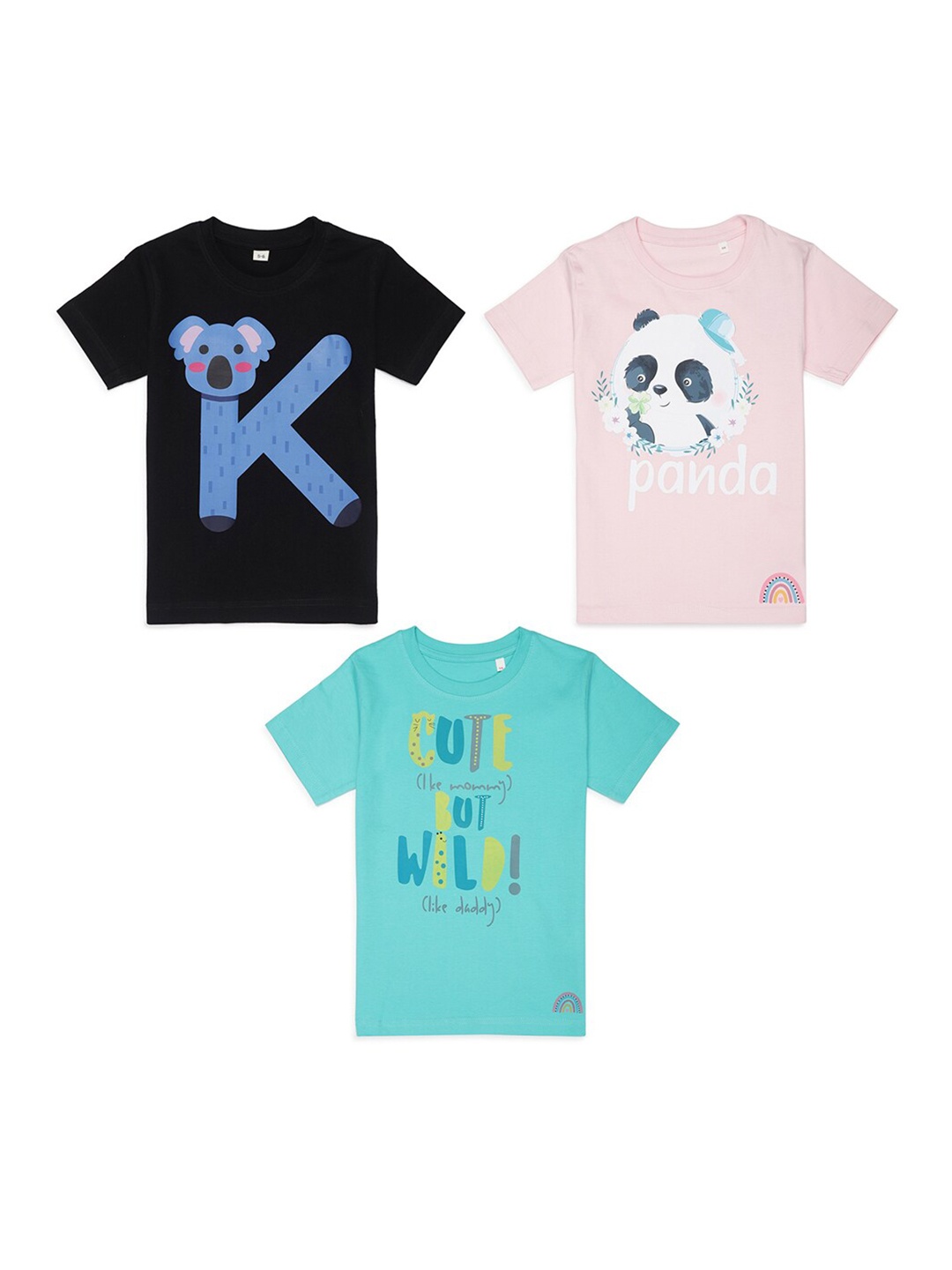 

Tossido Kids Set Of 3 Graphic Printed T-shirts, Black