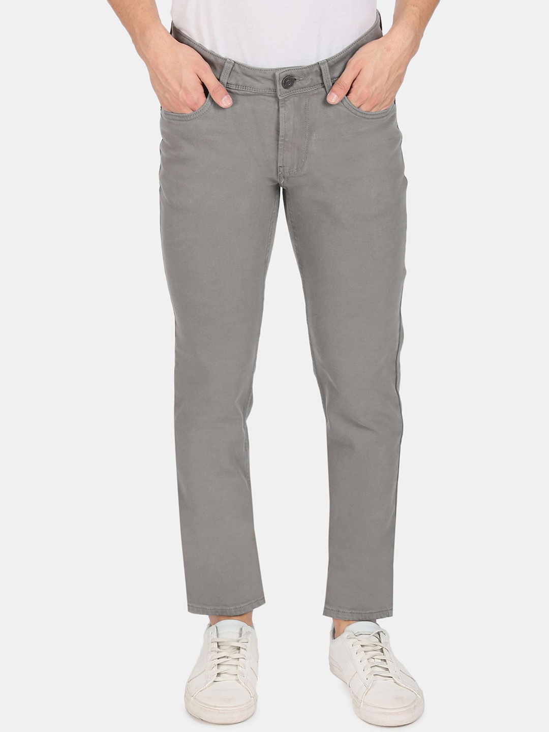 

Colt Men Grey Mid Rise Clean Look Cropped Jeans