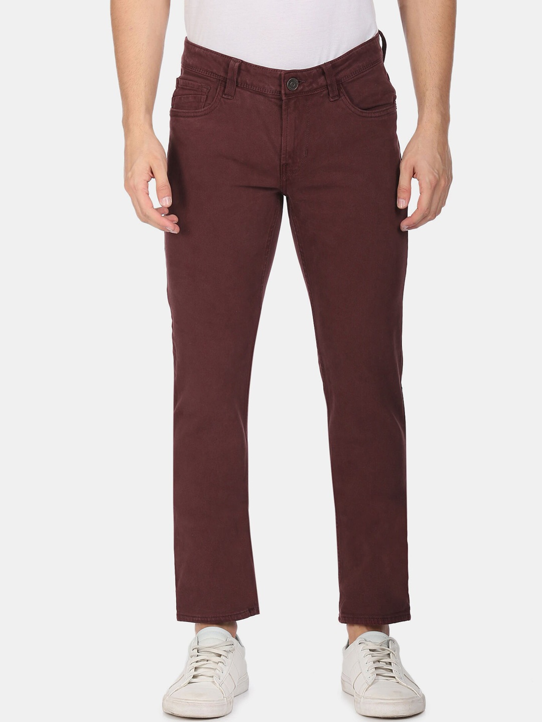 

Colt Men Maroon Regular Fit Crop Jeans