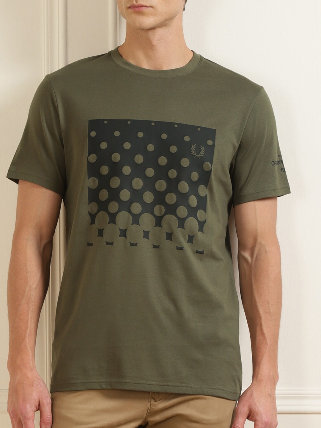 

Fred Perry Men Green Graphic Printed T-shirt