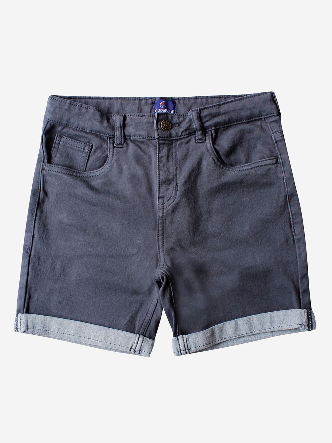 

KiddoPanti Boys Grey Solid Denim Chino Shorts
