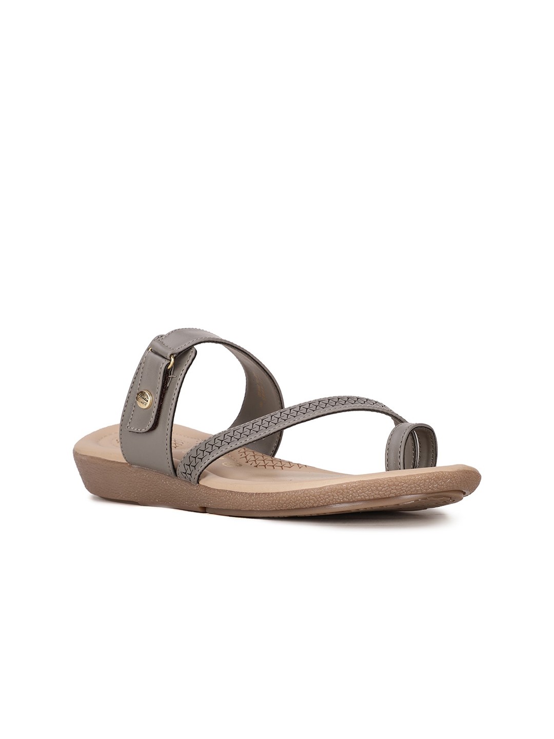 

Bata Women Brown & Grey Textured One Toe Flats